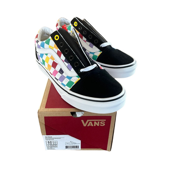 Vans Other - Vans Old Skool Checkerboard Skate Shoe Rainbow/Black Size US W 7.5/M 6 Sneakers